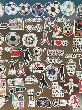 Soccer Vinyl Stickers Pack - 50 Pieces
